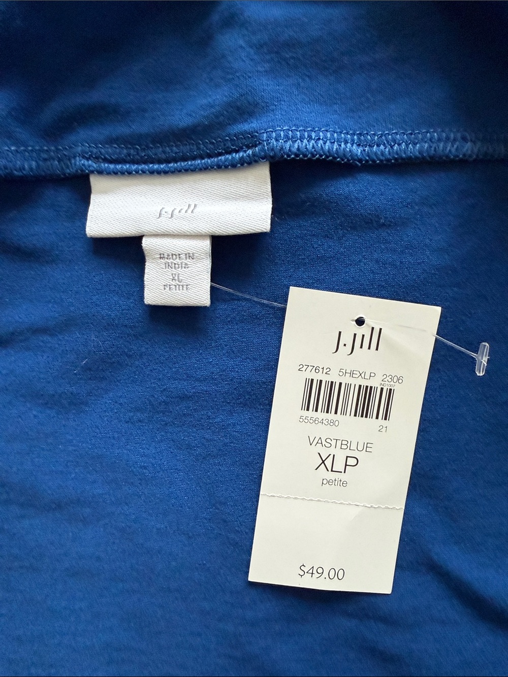 J. Jill Foldover Off-The-Shoulder Knit Top in Blue, Women’s XLP - Picture 2 of 6